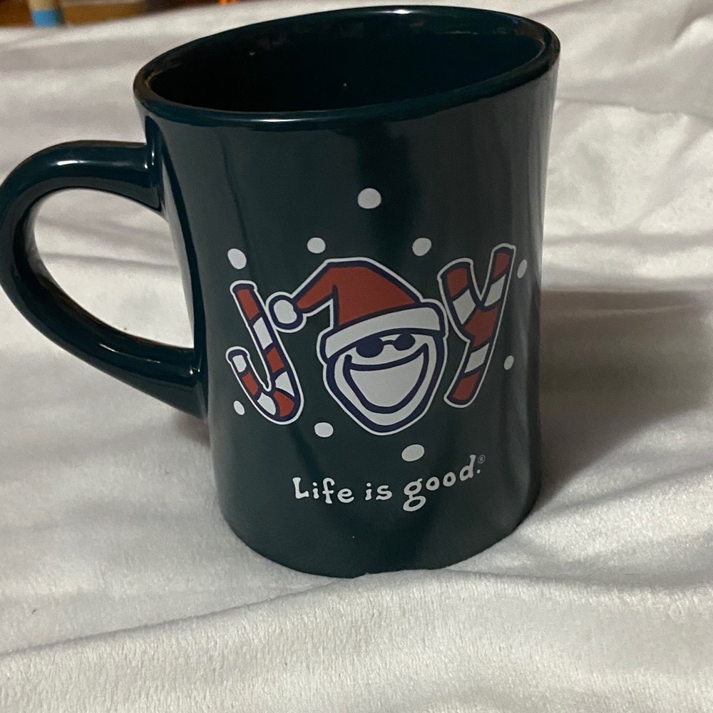 Life Is Good Festive Green Joy coffee Mug